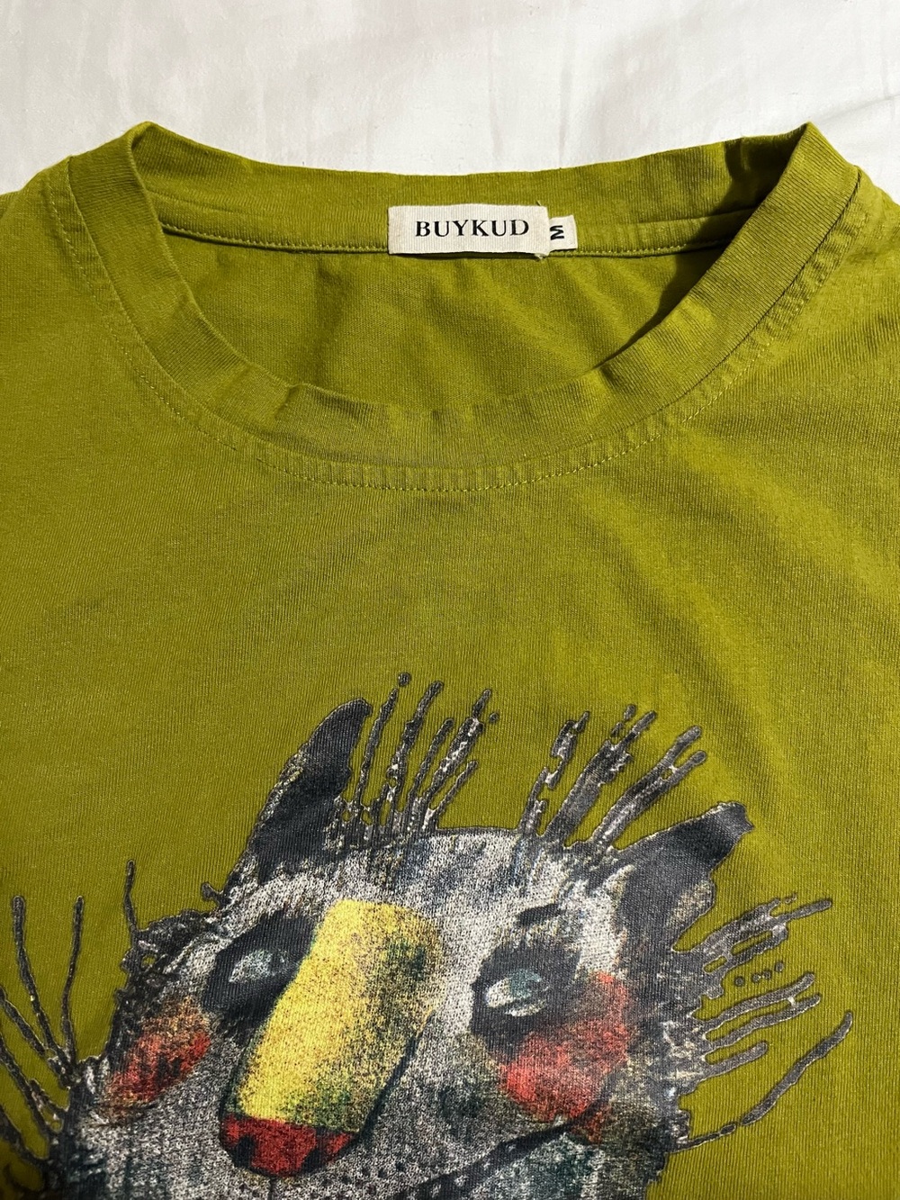 Olive Green Cat Graphic  tee - Pet Cat Design guc - Picture 3 of 5